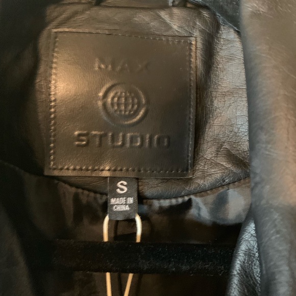 Max Studio Black Faux Leather Moto Biker Vest Sz S - Picture 4 of 7